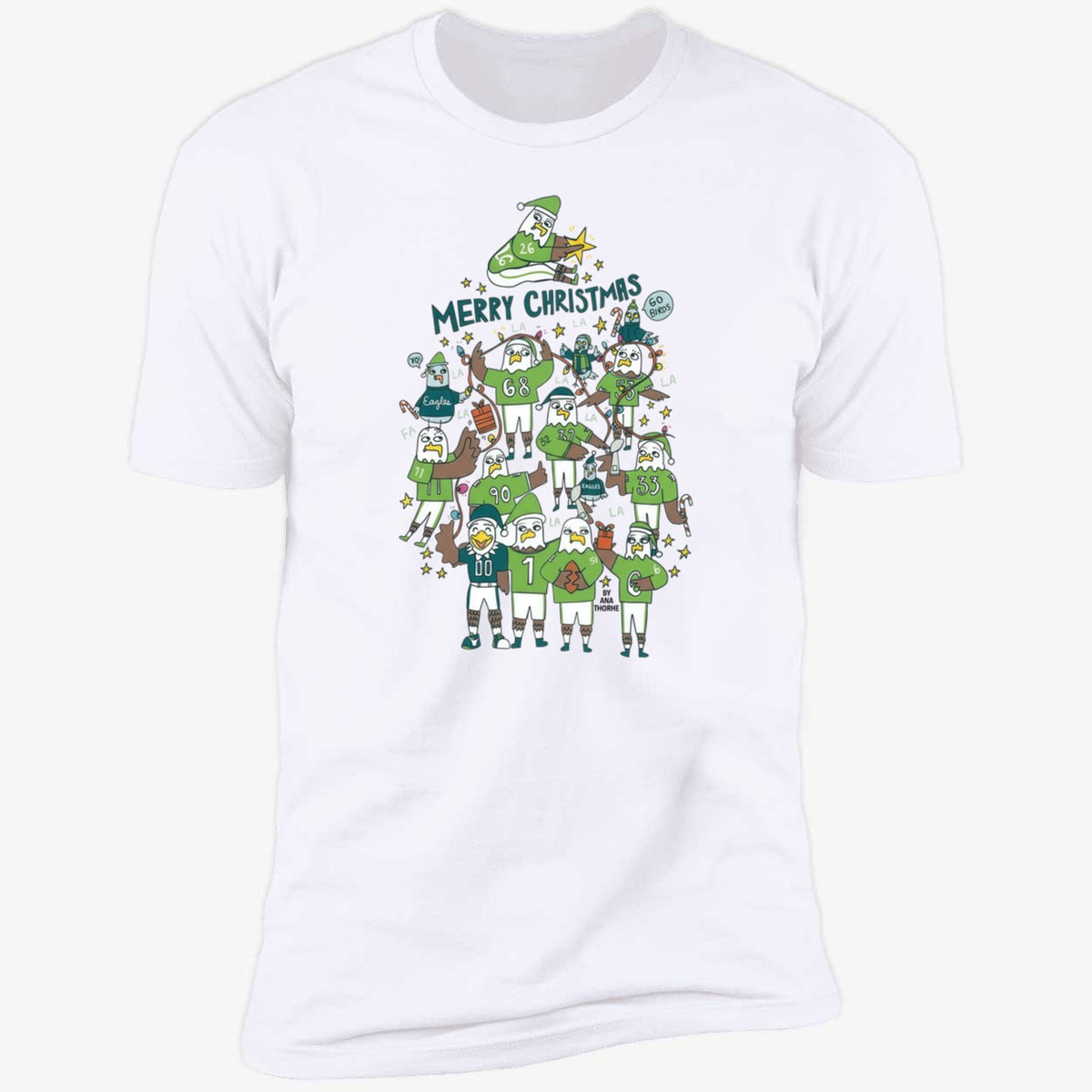 Merry Christmas Go Birds Philadelphia Eagles Christmas Tree Shirt