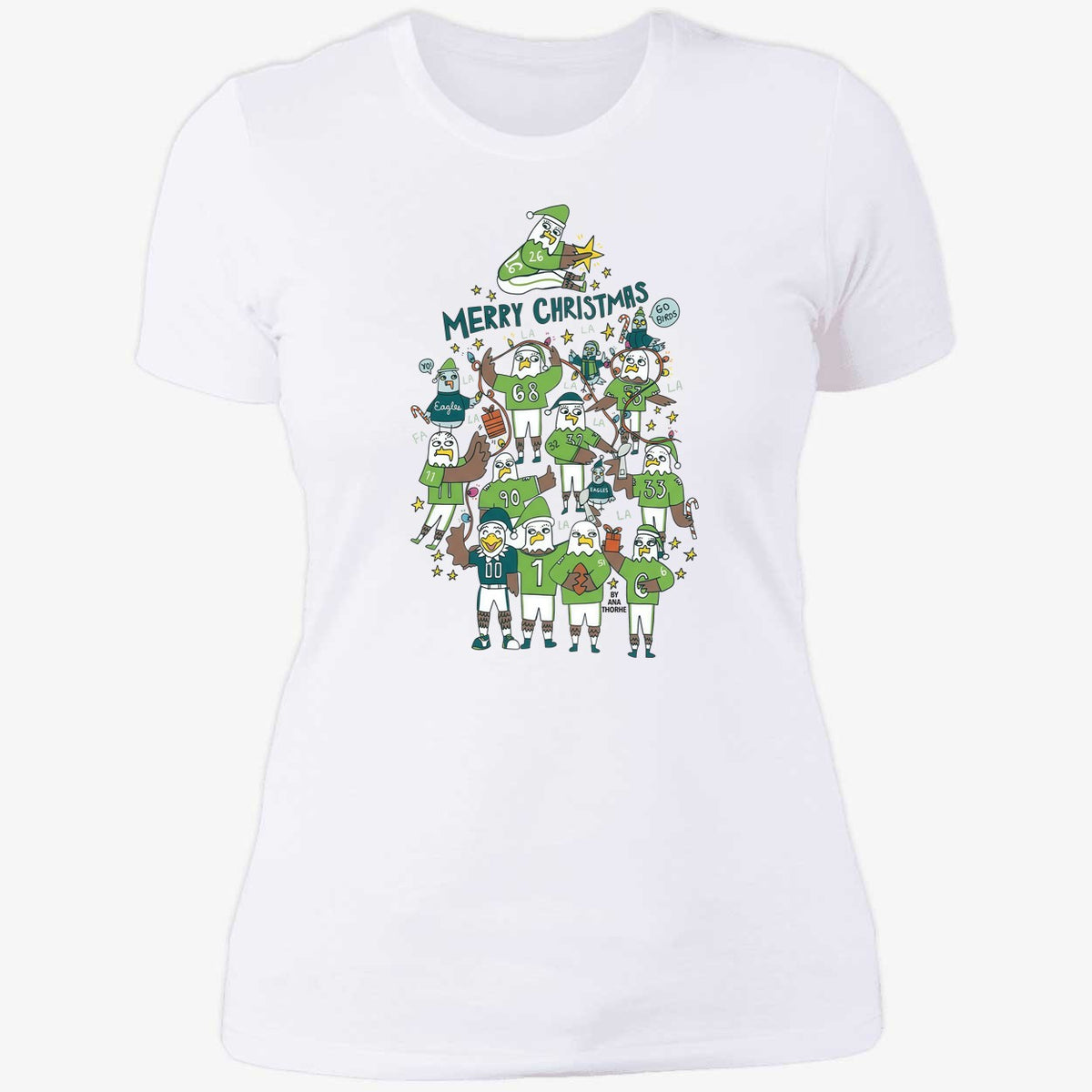 Merry Christmas Go Birds Philadelphia Eagles Christmas Tree Shirt