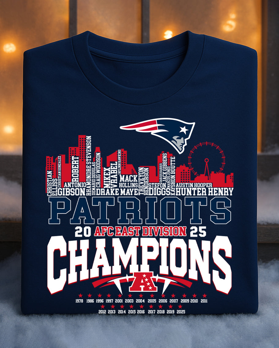 New England Patriots AFC East Division Champions 2025 Shirt