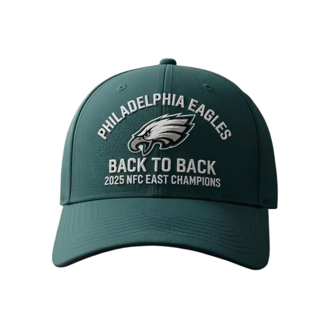 Philadelphia Eagles Back To Back 2025 East Champions Hat
