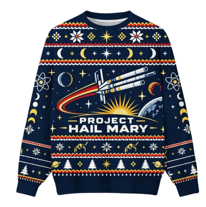 Project Hail Mary Space Rescue Mission Ugly Christmas Sweater