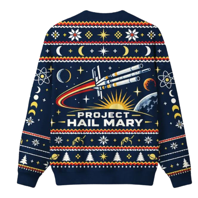 Project Hail Mary Space Rescue Mission Ugly Christmas Sweater