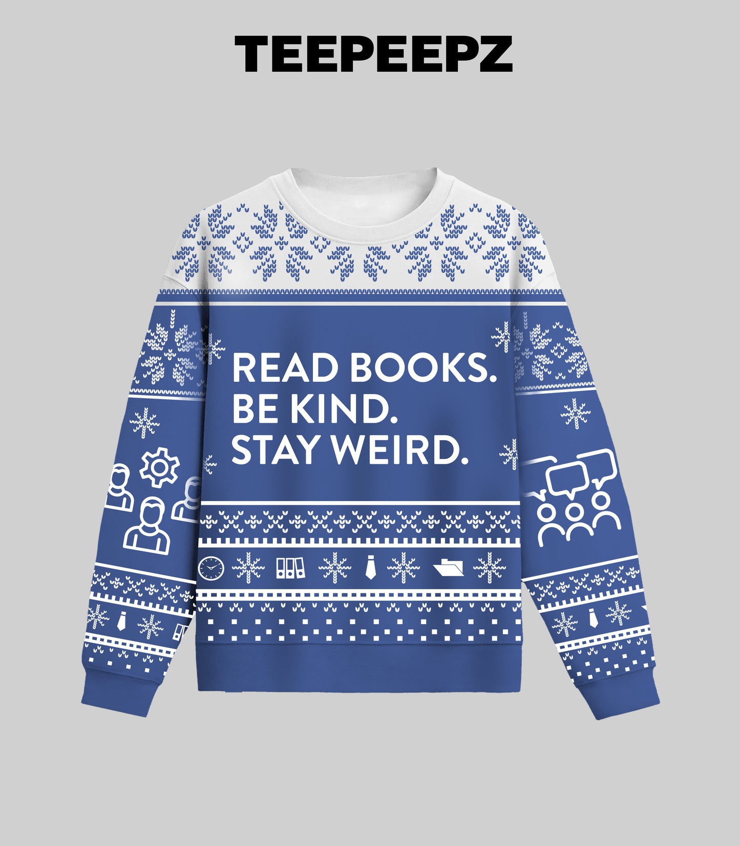 Read Books Be Kind Stay Weird Ugly Christmas Sweater