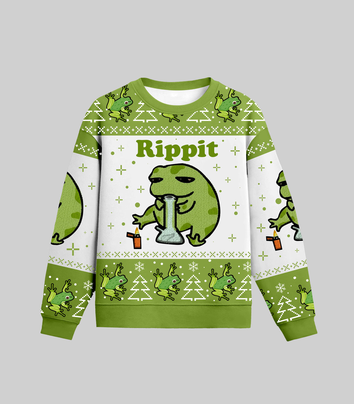 Rippit Frog Bong Ugly Christmas Sweater