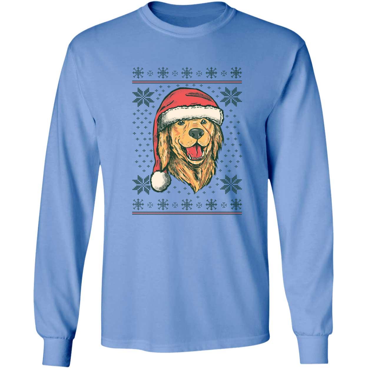 Santa Dog Christmas Long Sleeve Shirt
