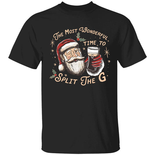 Santa The Most Wonderful Time To Split The G Christmas T-Shirt
