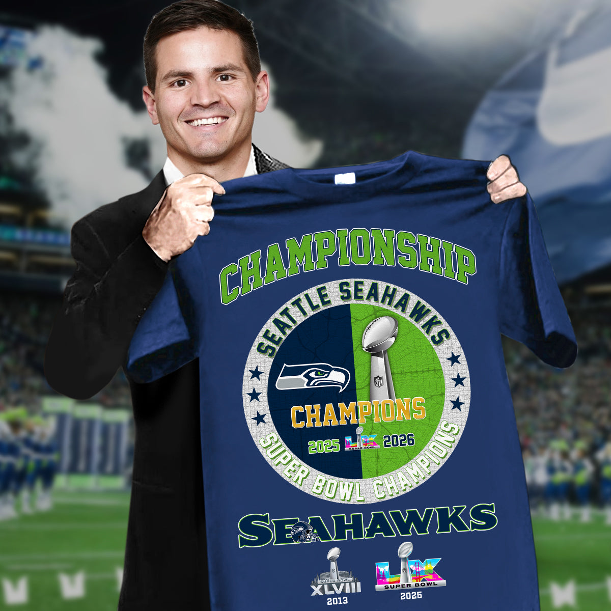 Seattle Seahawks Super Bowl LX Championship Shirt
