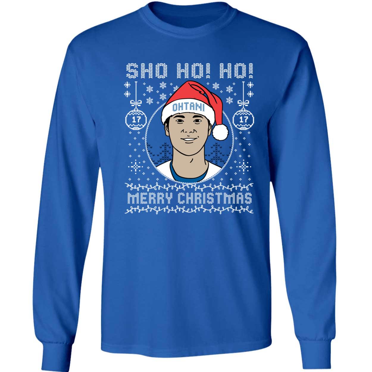 Sho Ho Ho Merry Christmas Shohei Ohtani Long Sleeve Shirt