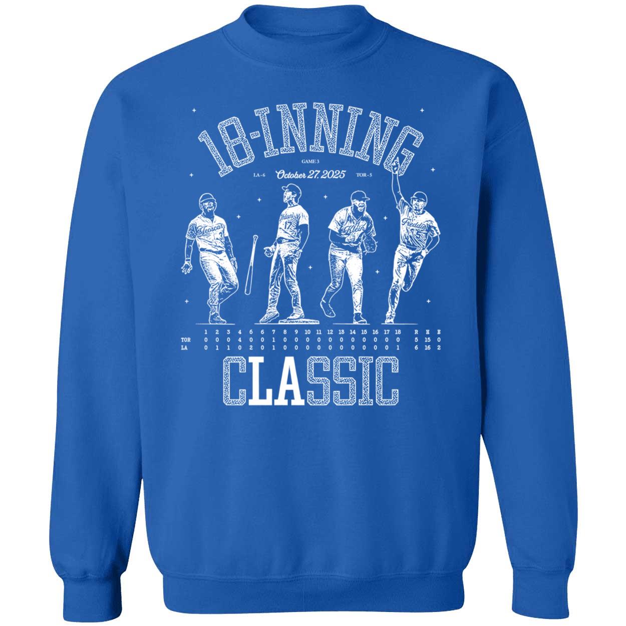 Shohei Ohtani Freddie Freeman Will Klein Hernández 18-inning Classic Sweatshirt