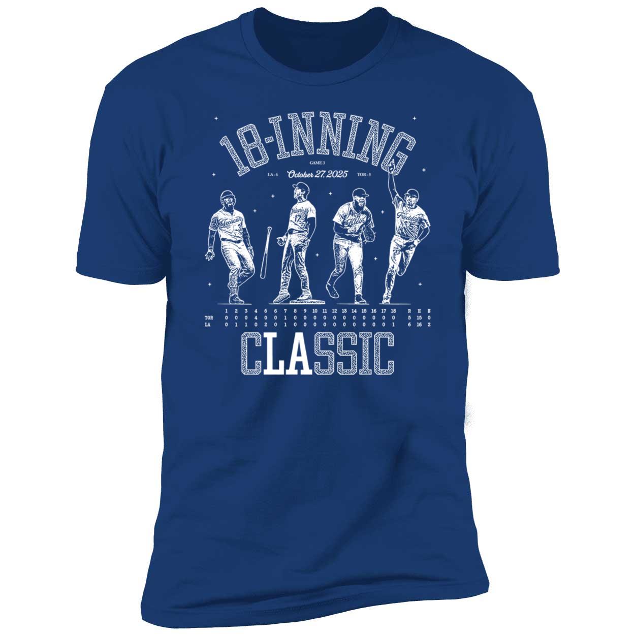 Shohei Ohtani Freddie Freeman Will Klein Hernández 18-inning Classic Premium SS T-Shirt