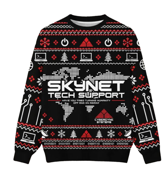 Skynet Tech Support Cyberdyne Systems Ugly Christmas Sweater