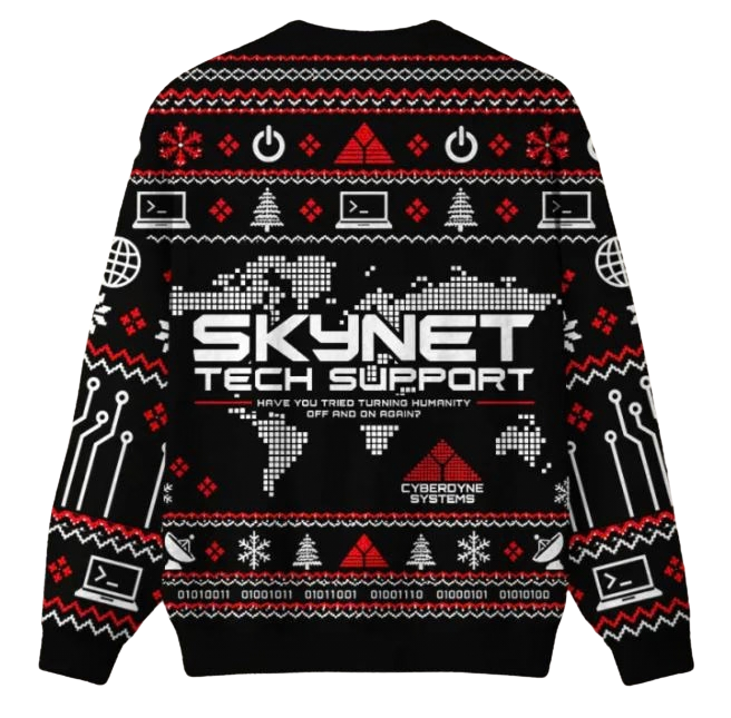 Skynet Tech Support Cyberdyne Systems Ugly Christmas Sweater
