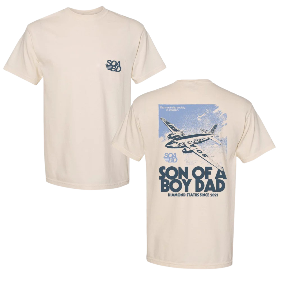 [Front + Back] Soabd Airline Pocket Son Of A Boy Dad Fish Pocket Shirt