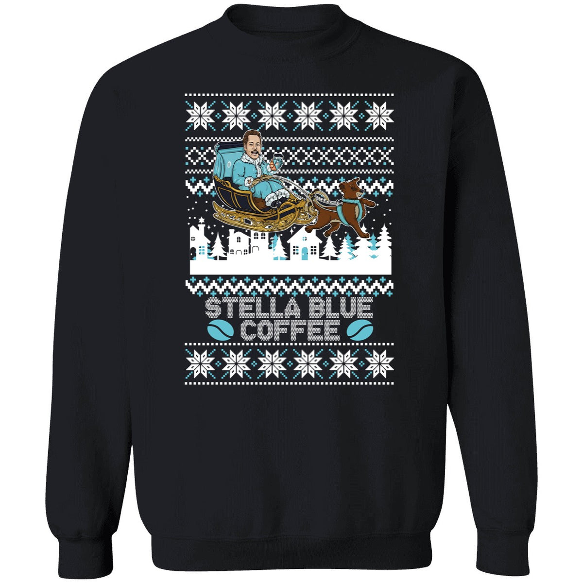 Stuart Feiner Stella Blue Coffee Ugly Christmas Shirt