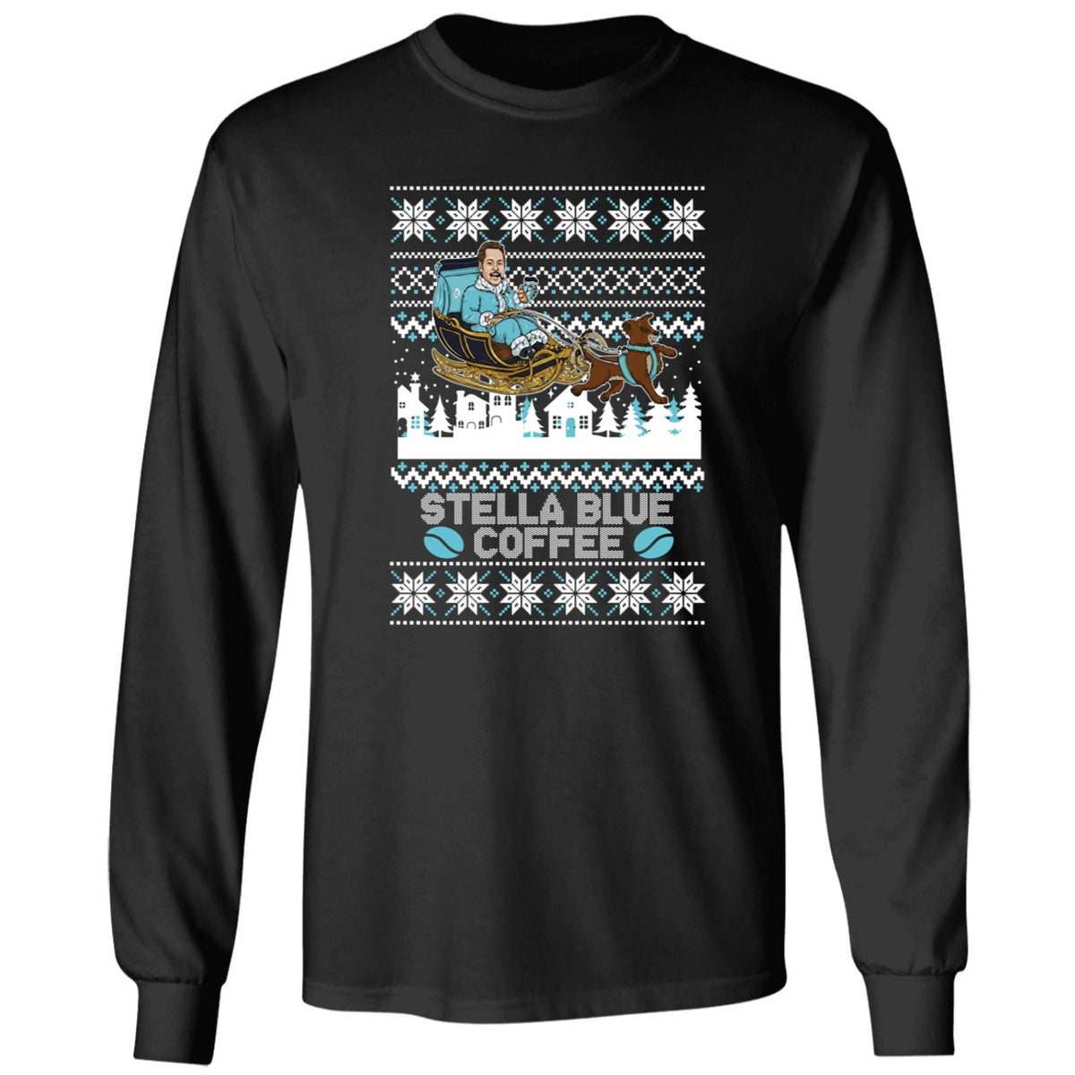 Stuart Feiner Stella Blue Coffee Ugly Christmas Shirt