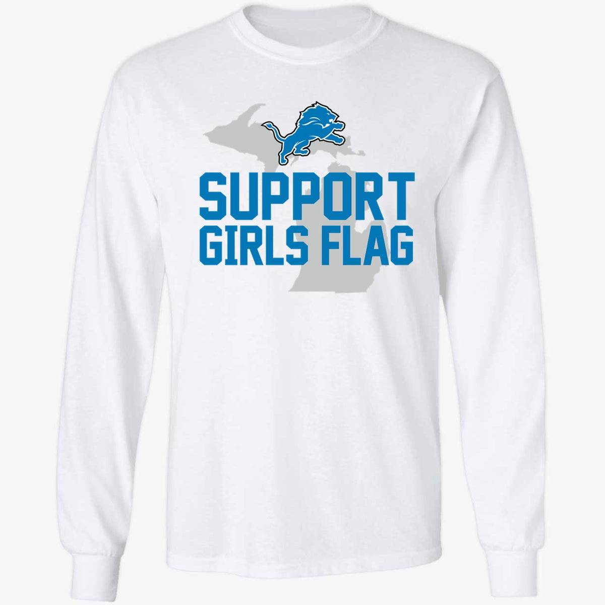 Support Girls Flag Detroit Long Sleeve Shirt