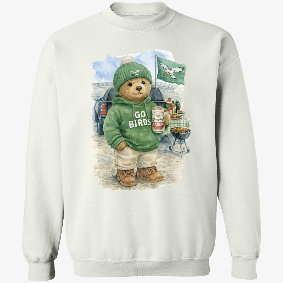 Tailgating Bear Go Birds Eagle Shirt