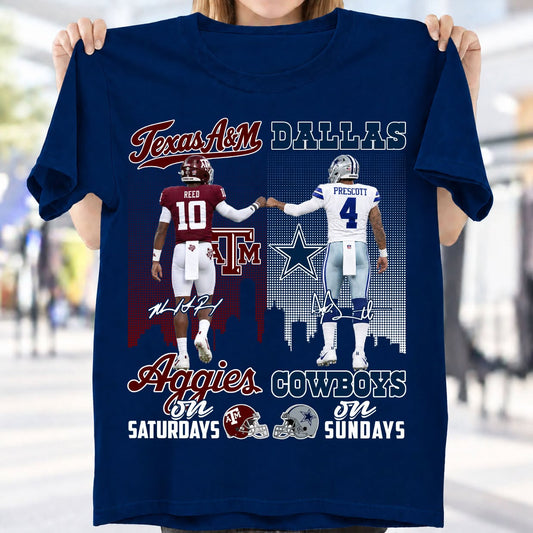 Texas A And M Aggies On Saturdays Dallas On Sundays Shirt