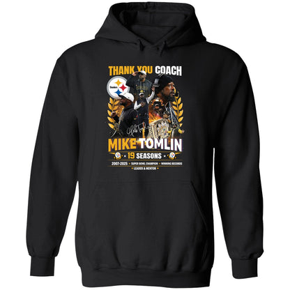Thank You Coach Mike Tomlin 19 Seasons 2007 2025 Shirt