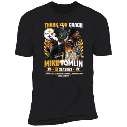 Thank You Coach Mike Tomlin 19 Seasons 2007 2025 Shirt