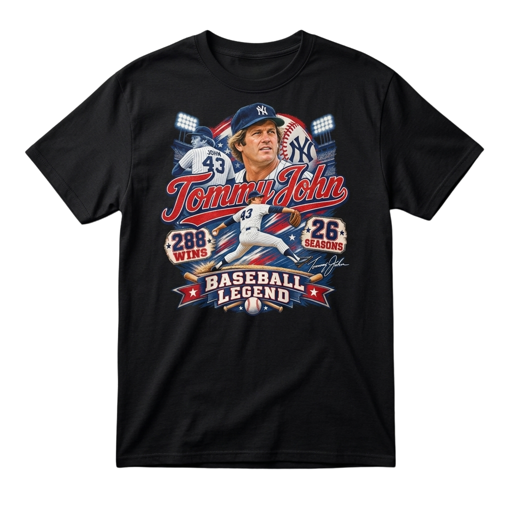 Tommy John 288 Wins 26 Seasons Baseball Legend Shirt