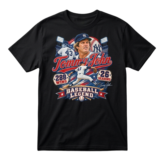 Tommy John 288 Wins 26 Seasons Baseball Legend Shirt