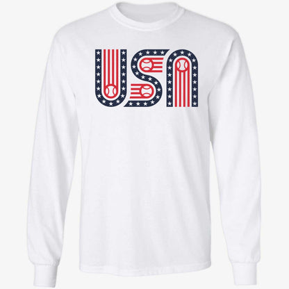 USA Stars Stripes And Baseball Shirt
