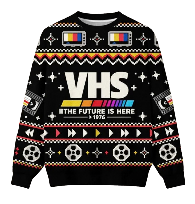 Vhs The Future Is Here 1976 Ugly Christmas Sweater