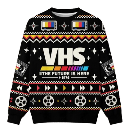 Vhs The Future Is Here 1976 Ugly Christmas Sweater