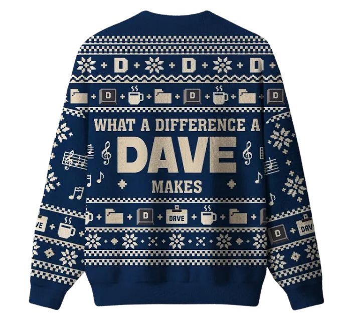 What A Difference A Dave Makes Ugly Christmas Sweater