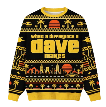 What A Difference A Dave Makes Ugly Christmas Sweater