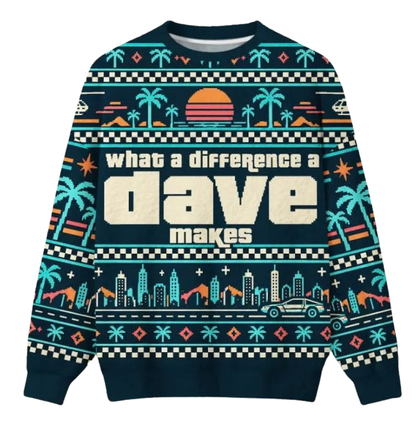 What A Difference A Dave Ugly Christmas Sweater