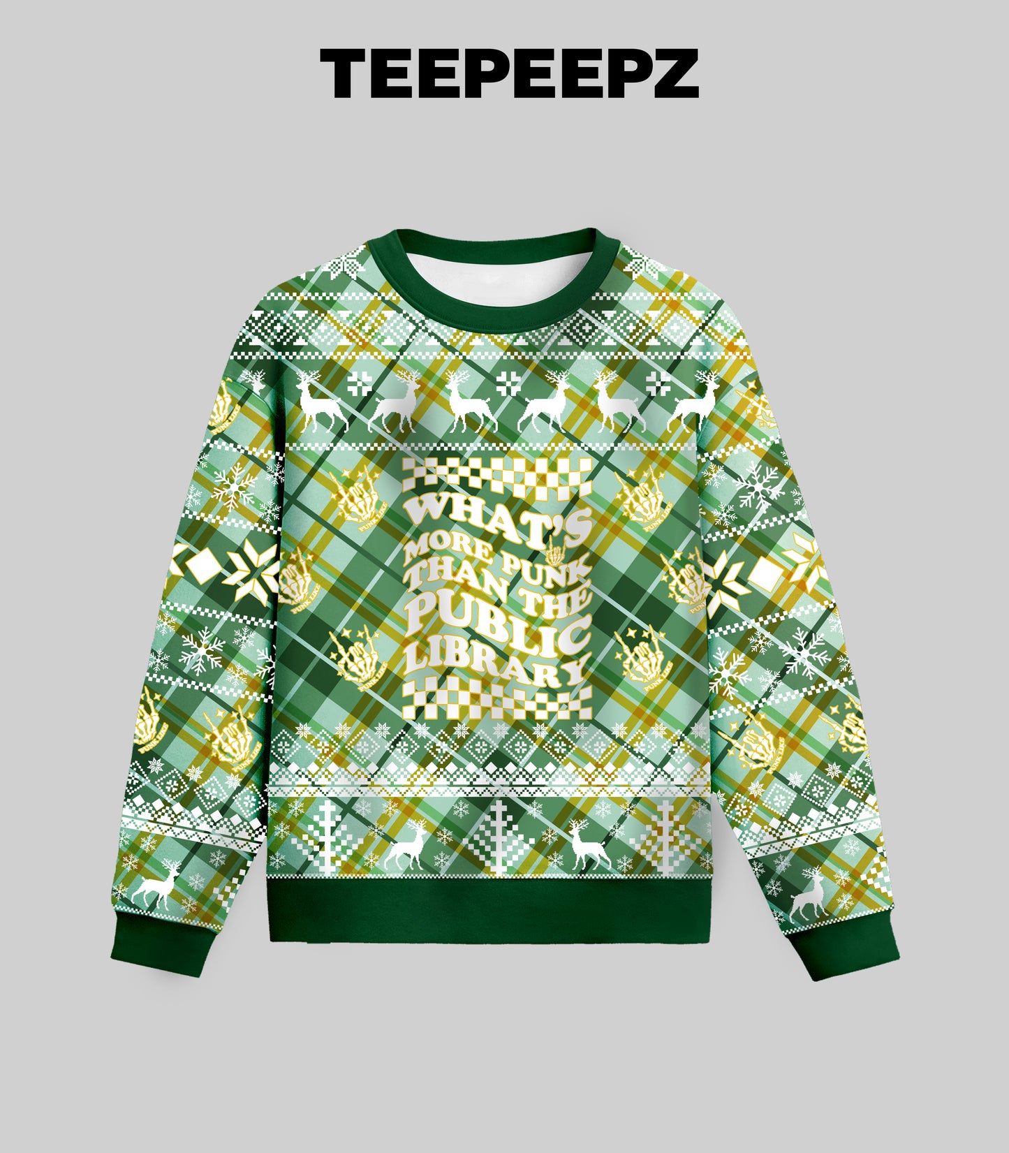 What's More Punk Than The Public Library Ugly Christmas Sweater