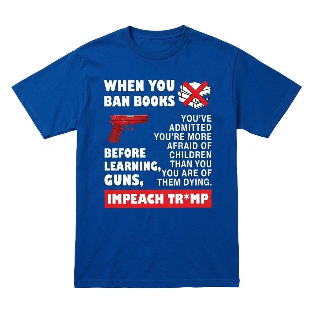 When You Ban Books Before Learning Guns Impeach Trump Shirt