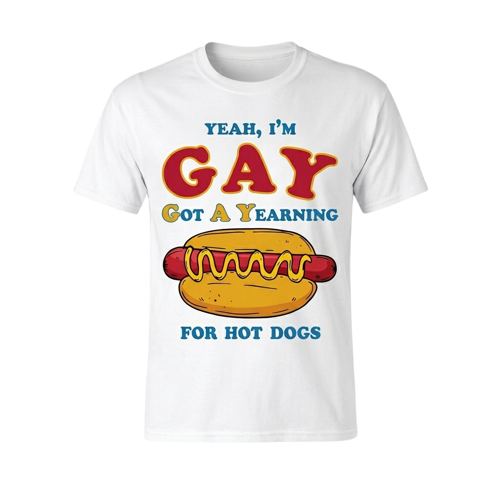 Yeah I'm Gay Got A Yearning For Hot Dogs Shirt
