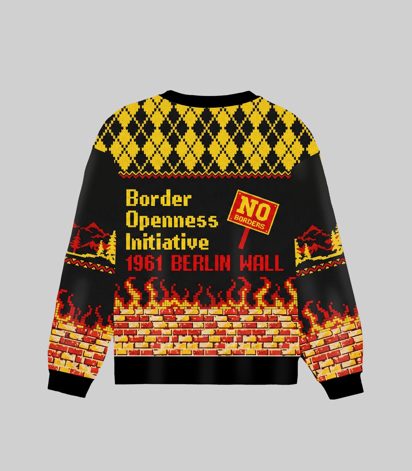 Border Openness Initiative 1961 Berlin Wall Ugly Christmas Sweater