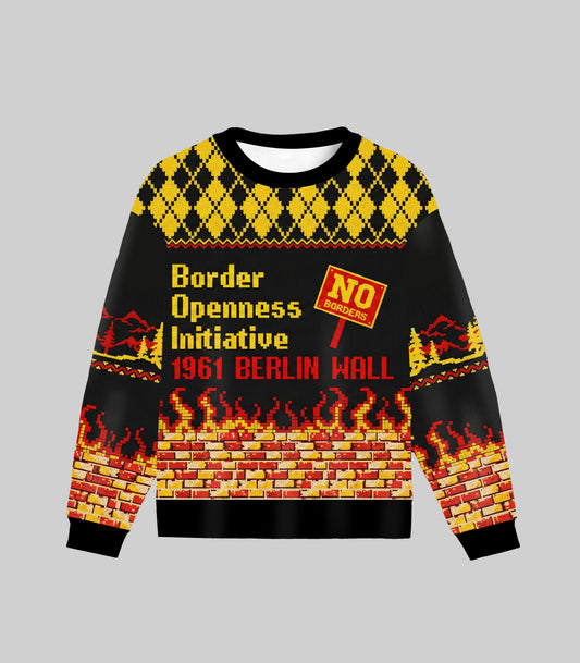Border Openness Initiative 1961 Berlin Wall Ugly Christmas Sweater