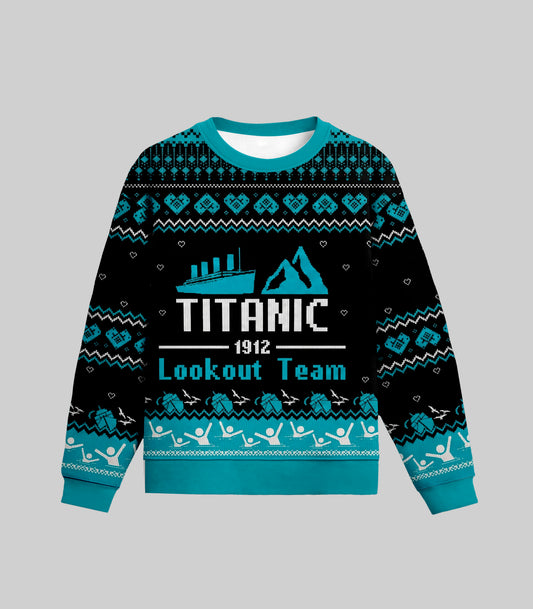Titanic 1912 Look Out Team Ugly Christmas Sweater